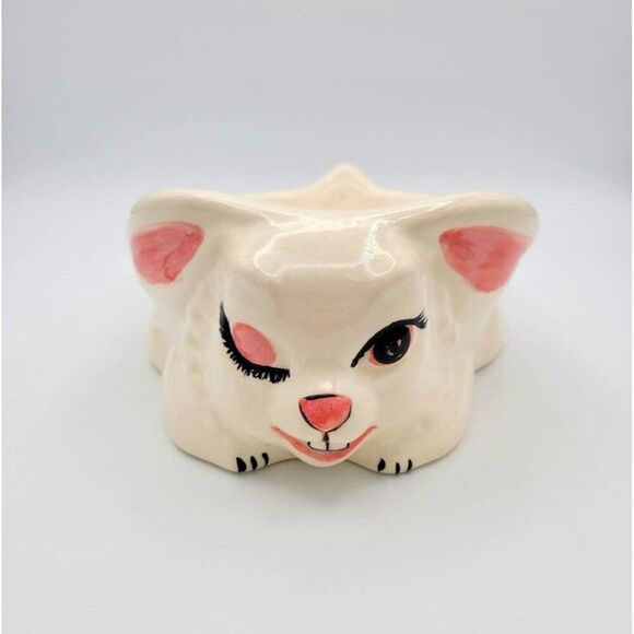 Handmade Ceramic Bunny Rabbit Trinket Candy Dish  with the name "Amy" - 1969 - Picture 1 of 8